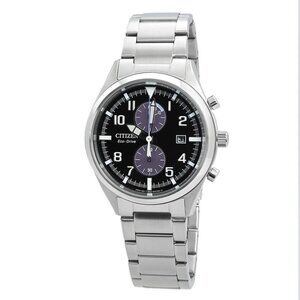 NWT Authentic Citizen Chronograph Eco-Drive Black Dial Men's Watch